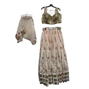 Rose Gold Skirt with Gold Top